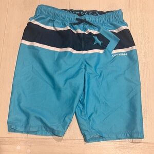 Converse Blue Board Shorts with Sporty Stripes